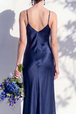 Butter Yellow Spaghetti Straps Long Mermaid Bridesmaid Dress