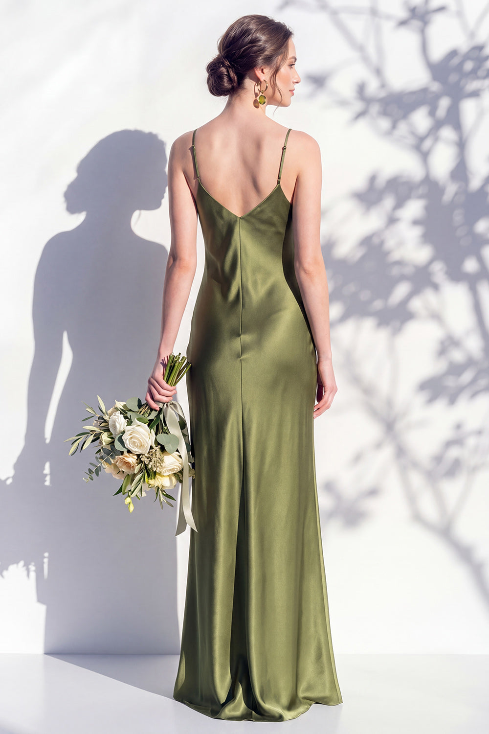 Butter Yellow Spaghetti Straps Long Mermaid Bridesmaid Dress