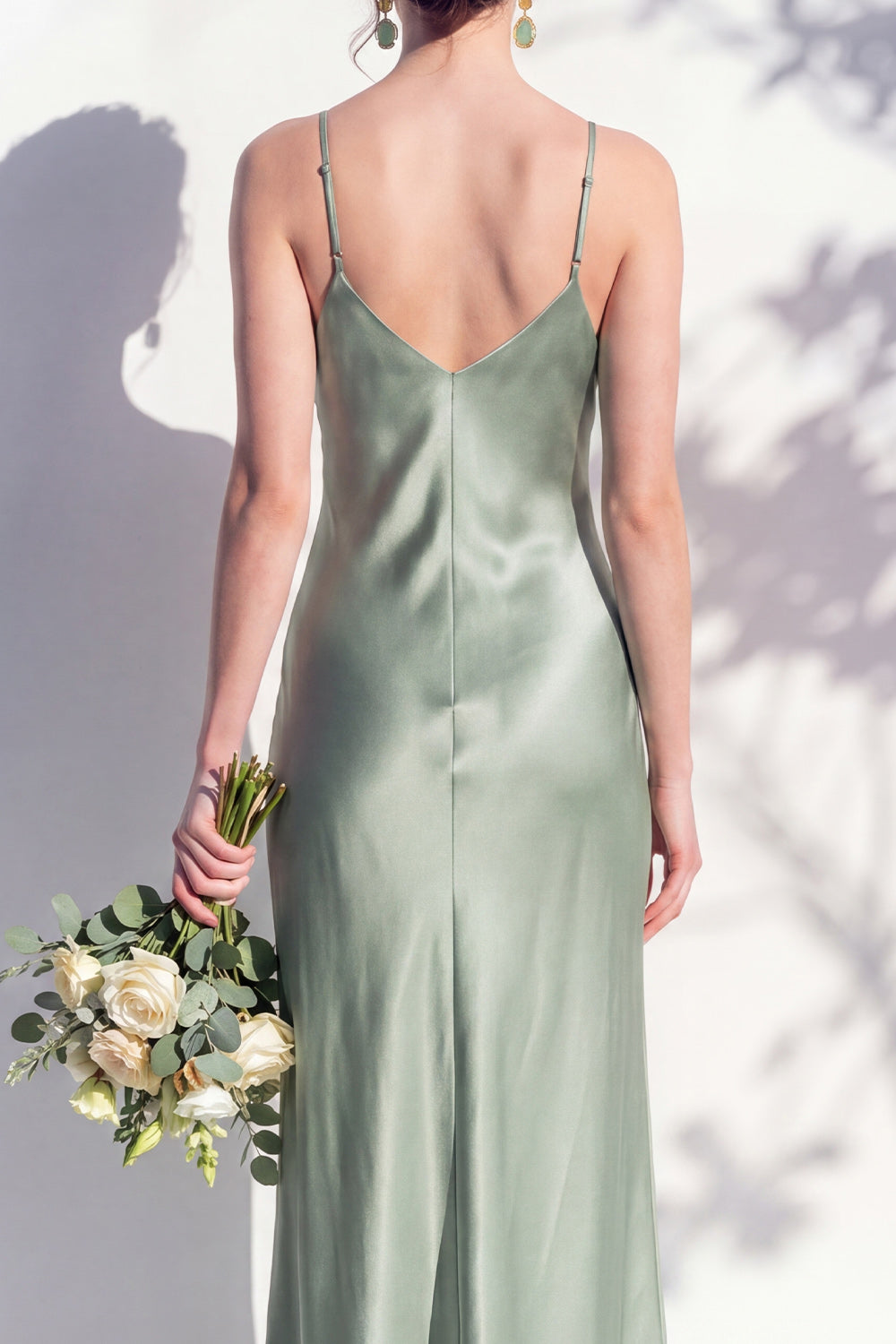 Butter Yellow Spaghetti Straps Long Mermaid Bridesmaid Dress