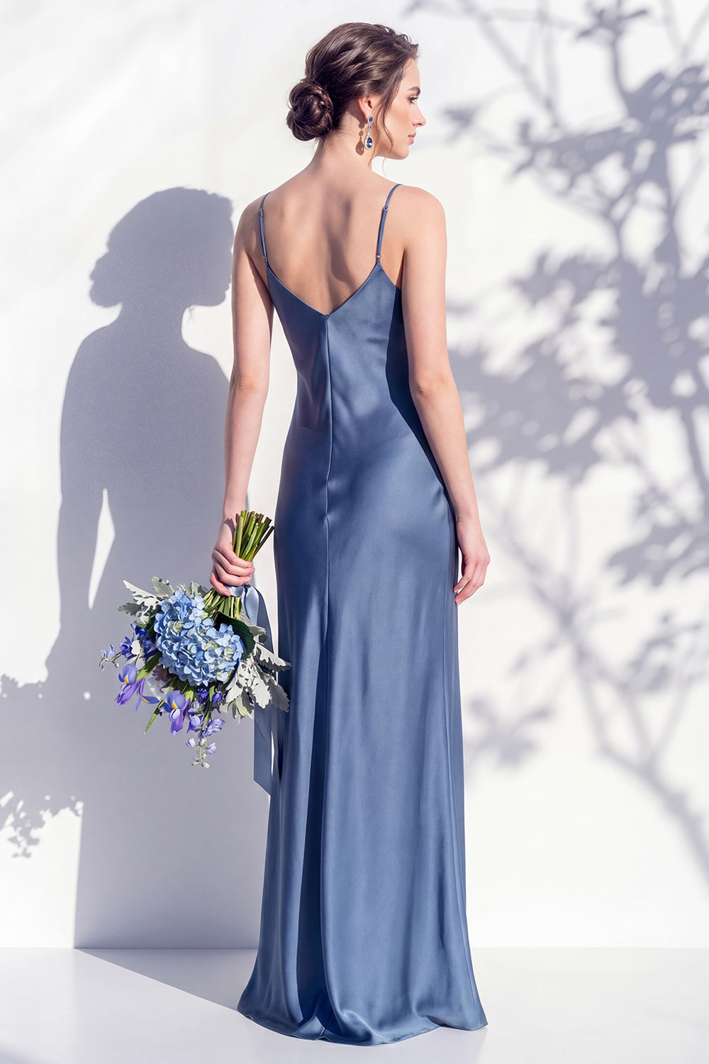 Butter Yellow Spaghetti Straps Long Mermaid Bridesmaid Dress