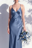 Butter Yellow Spaghetti Straps Long Mermaid Bridesmaid Dress