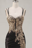 Tight Short Corset Sparkly Dark Green Ruched Appliqued Homecoming Dress with Slit