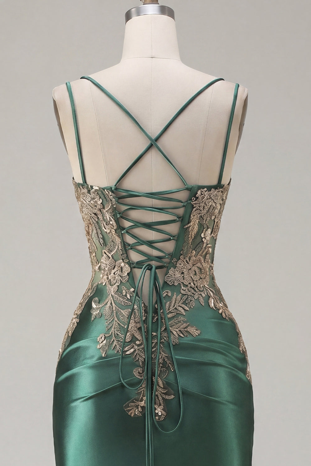 Tight Short Corset Sparkly Dark Green Ruched Appliqued Homecoming Dress with Slit