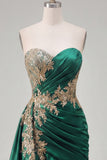 Sweetheart Short A Line Sparkly Dark Green Appliqued Homecoming Dress with Ruffles