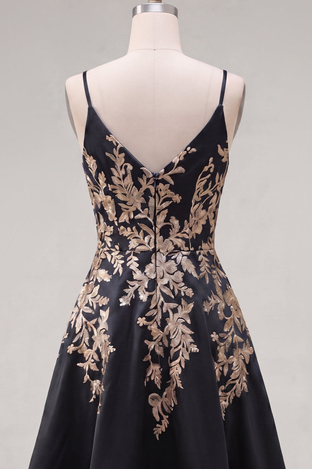 V-Neck Asymmetrical A Line Sparkly Black Sequin Homecoming Dress