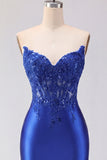 Red Corset Tight Short Strapless Homecoming Dress with Lace