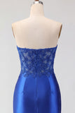 Red Corset Tight Short Strapless Homecoming Dress with Lace