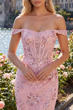 Floral Corset Tight Short Sparkly Blush Beaded Homecoming Dress