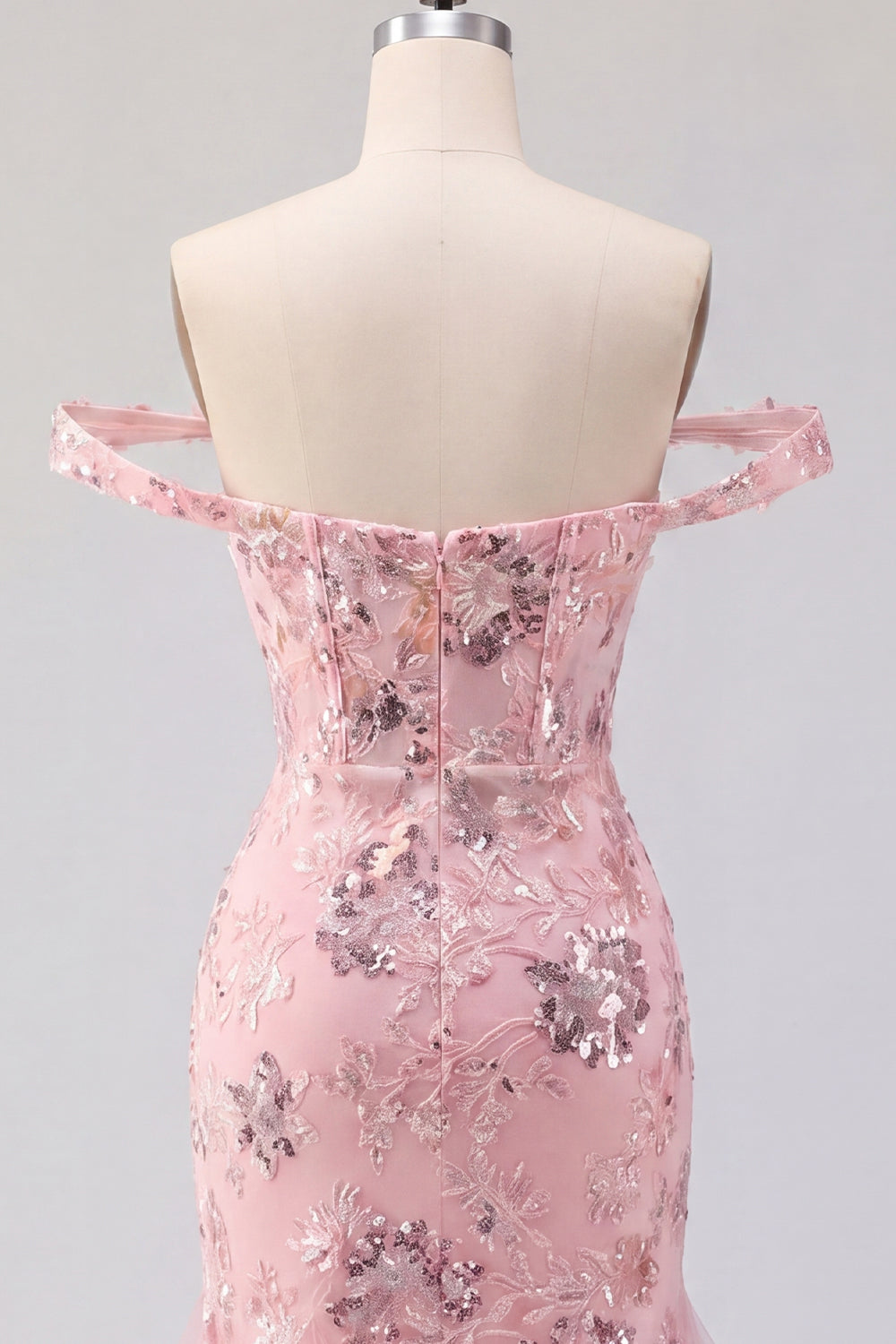 Sparkly Blush Floral Corset Tight Short Beaded Homecoming Dress