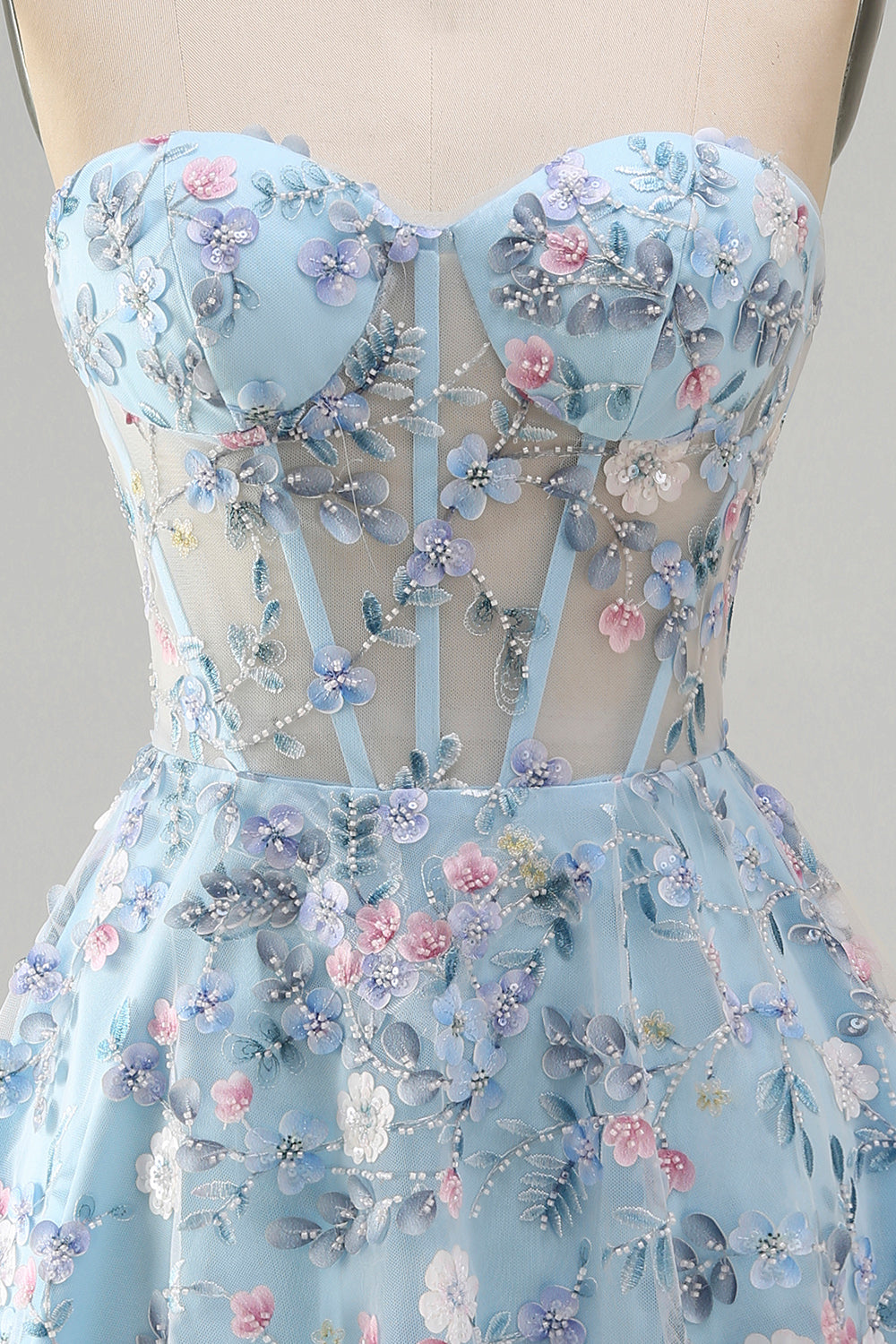 Sweetheart A Line Green Short Corset Homecoming Dress with 3D Flowers