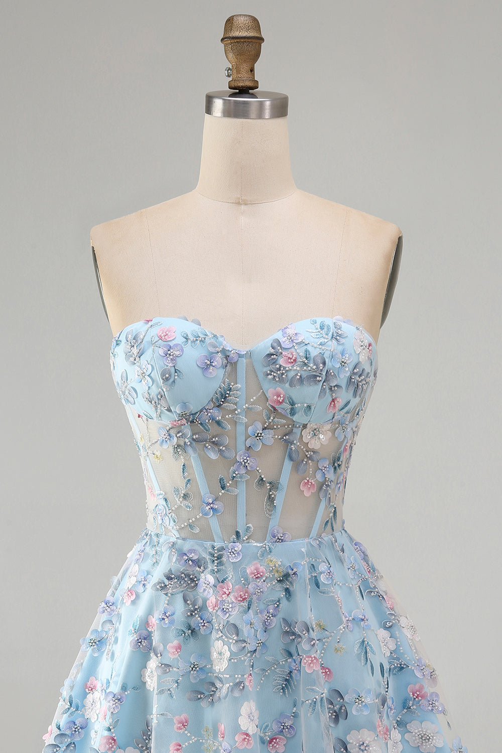 Sweetheart A Line Green Short Corset Homecoming Dress with 3D Flowers