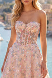 Sweetheart A Line Green Short Corset Homecoming Dress with 3D Flowers