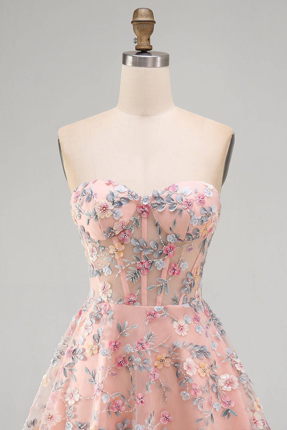 Sweetheart A Line Green Short Corset Homecoming Dress with 3D Flowers