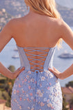 Floral Sweetheart Tight Pink Short Corset Homecoming Dress