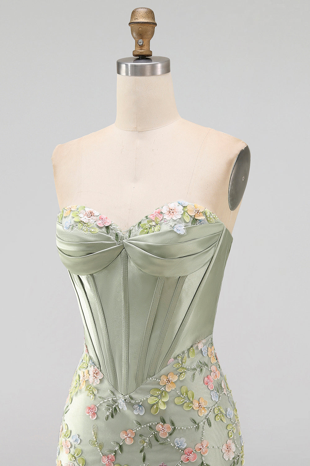 Floral Sweetheart Tight Pink Short Corset Homecoming Dress