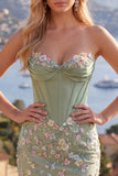 Floral Sweetheart Tight Pink Short Corset Homecoming Dress
