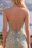 Floral Sweetheart Tight Pink Short Corset Homecoming Dress