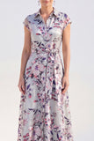 White Long Cap Sleeves A Line Floral Mother of the Bride Dress