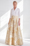 3/4 Sleeves Fuchsia Flower Long A Line Mother of the Bride Dress