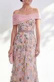 Green Beaded Floral Ruched Long Mother of the Bride Dress
