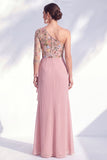 Grey Purple Ruched Mermaid Floral Long Mother of the Bride Dress with Ruffles