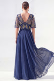 V-Neck Green Beaded Long Mother of the Bride Dress with Sleeves