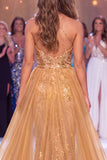 Halter Sparkly Golden Mermaid Long Sequin Pageant Dress with Cape