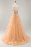 Sparkly Champagne Strapless Corset Mermaid Long Beaded Pageant Dress with Cape