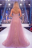Sparkly Blush Strapless Mermaid Long Beaded Floral Pageant Dress with Cape