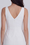 V-Neck Ruched Short Ivory Graduation Dress with Ruffles