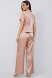Dusty Rose Peak Lapel Short Sleeves Single Breasted 2 Piece Business Suits
