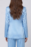 Light Blue 2 Piece Shawl Lapel Long Sleeves Single Breasted Business Suits