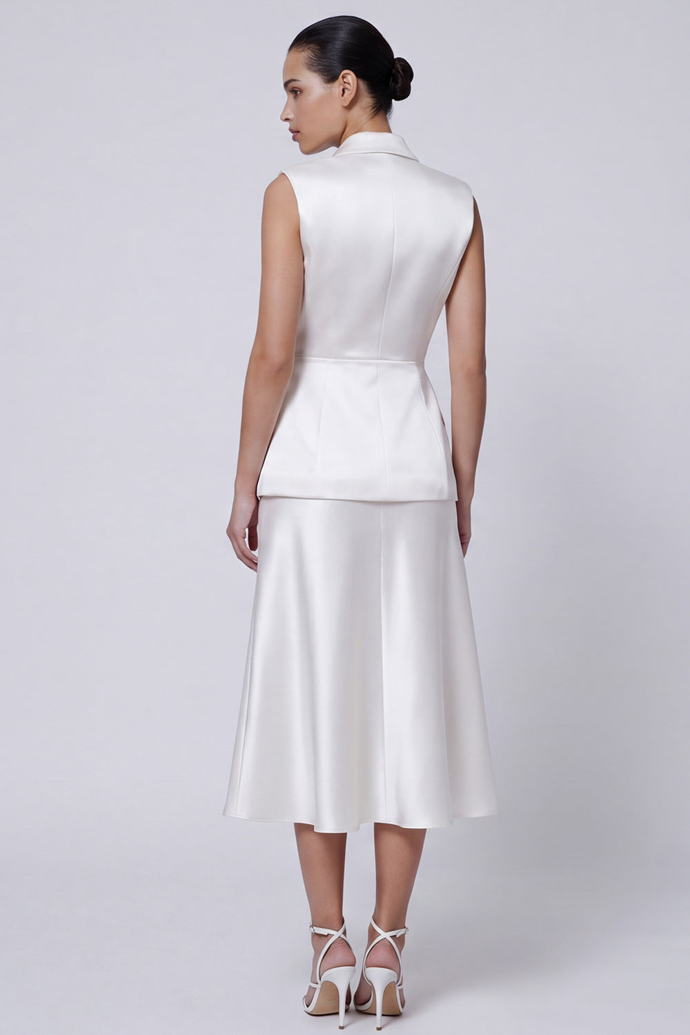 Ivory Midi 2 Piece Peak Lapel Single Breasted Business Suits