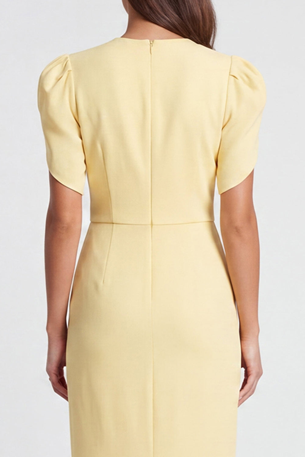 Short Gown Styles Yellow Office Dress Yellow Short Dress, Prom Dance Dress,  Beaded Chiffon Dress