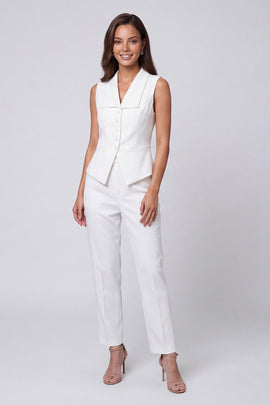 Ivory Shawl Lapel 2 Piece Single Breasted Slim Fit Business Suits