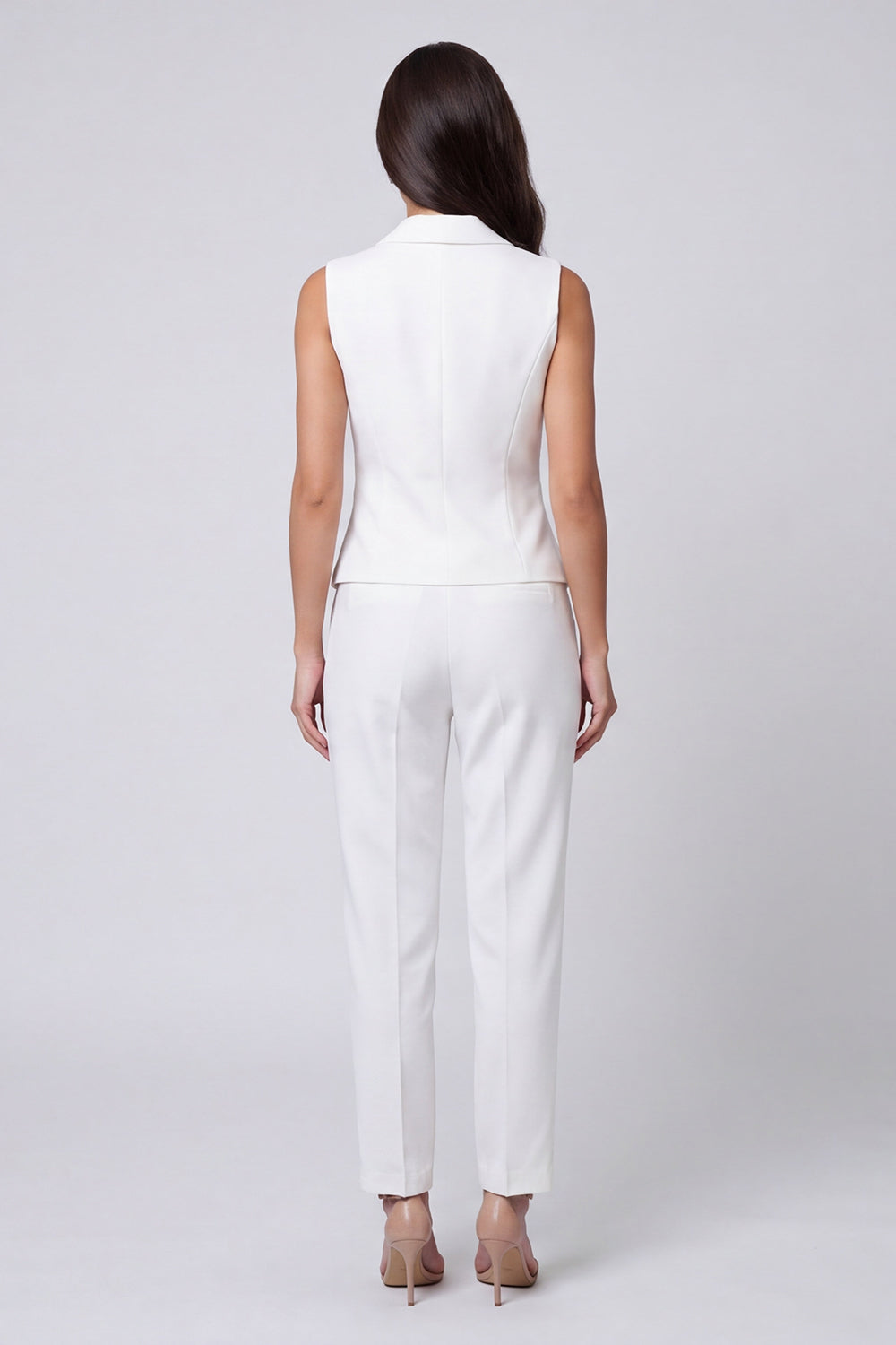 Ivory Shawl Lapel 2 Piece Single Breasted Slim Fit Business Suits