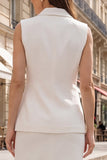 Ivory Midi 2 Piece Shawl Lapel Single Breasted Business Suits