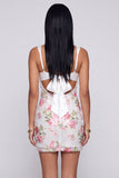 Sparkly Ivory Sequins Floral Thick Straps Short Tight Homecoming Dress