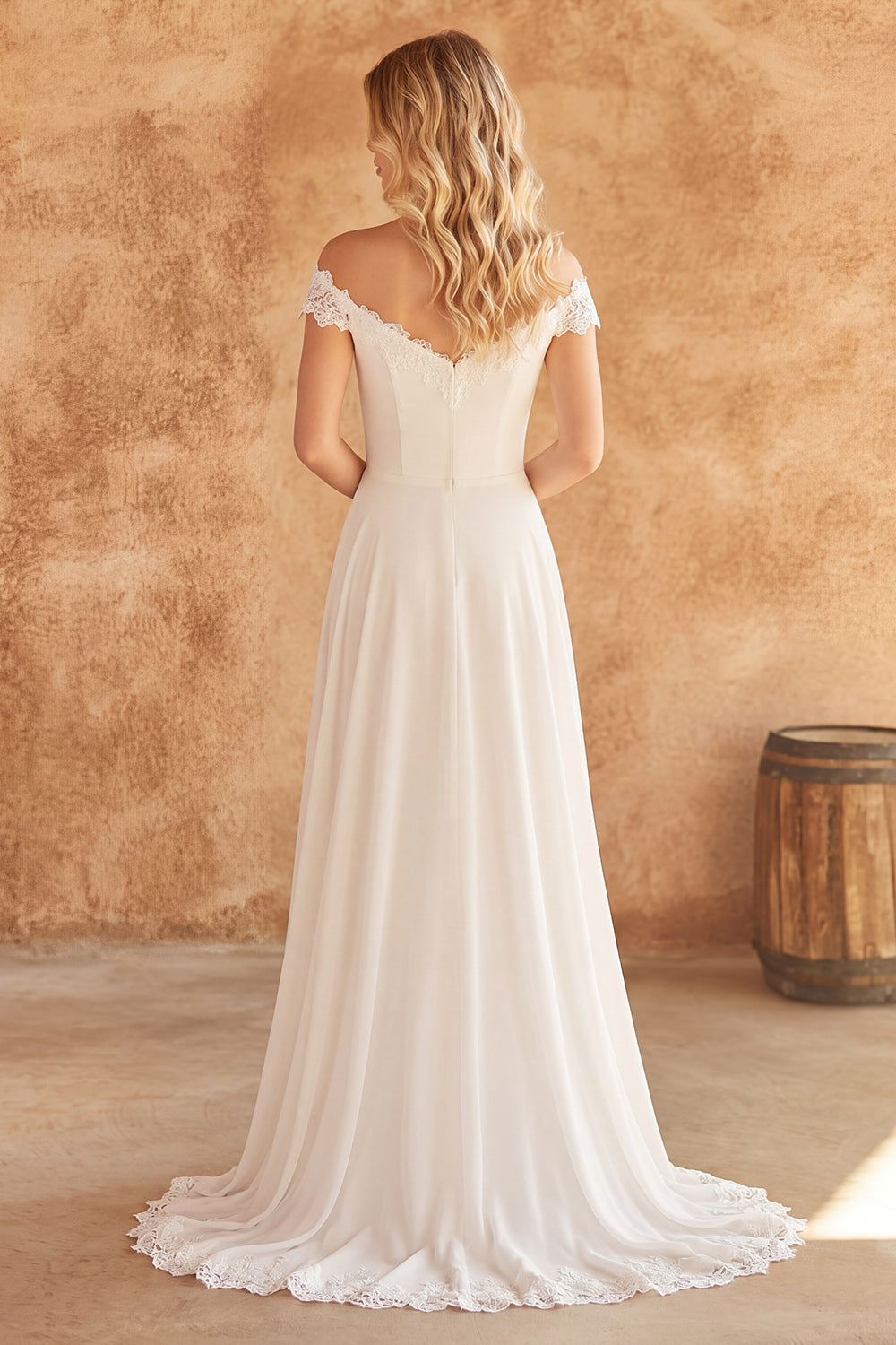 bridesmaid dresses with converse shoes Zapakasa Women Ivory Sweep Train Beach Wedding Dress with Lace A Line Off  the Shoulder Bridal Dress