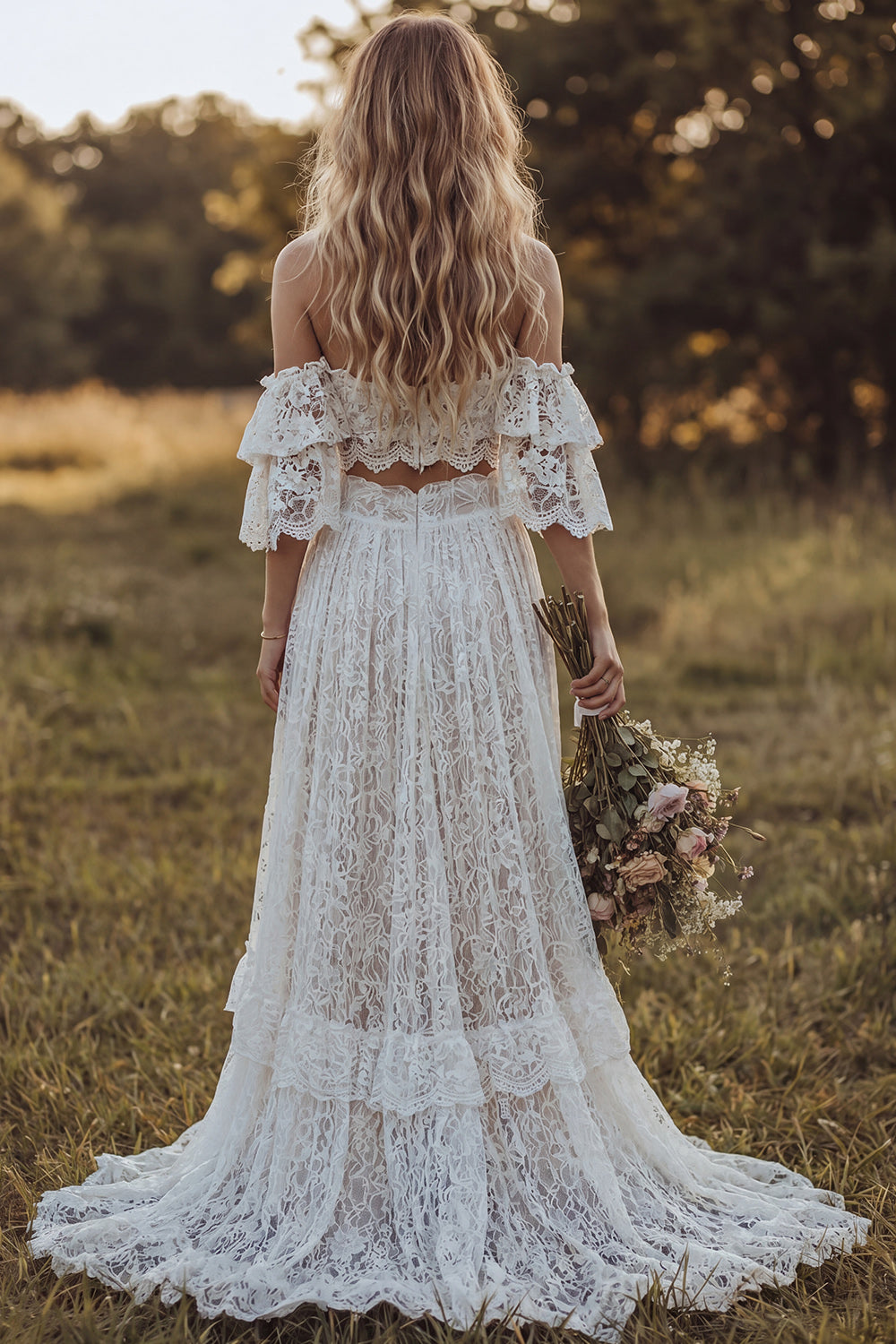 floral lace off the shoulder wedding dress Off-the-Shoulder 3D Floral Lace Ballgown Wedding Dress