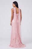 Sparkly Yellow V-Neck Sequins Mermaid Long Formal Dress with Slit