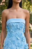 Yellow A Line Strapless Floral Maxi Wedding Guest Dress