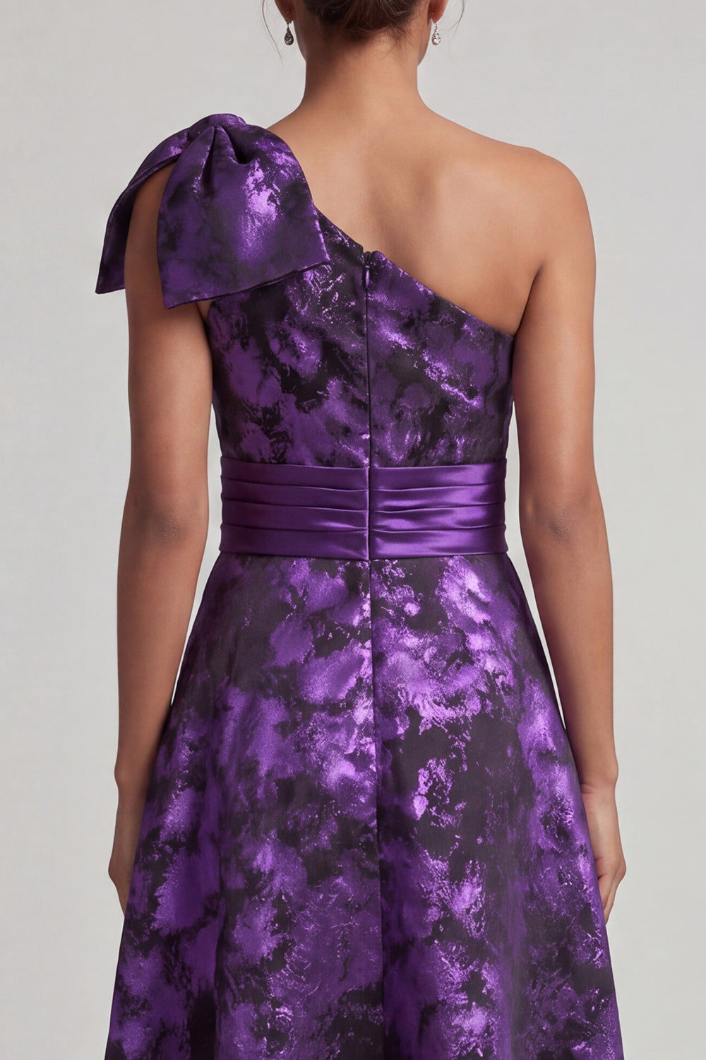 strapless open back dress Buy Purple Satin Nightgown for Women with Lace Sleeves – 9shines label main image 1
