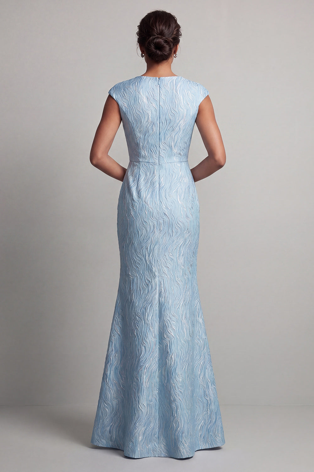 Blue Mermaid Long Mother of the Bride Dress with Slit