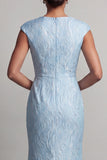 Blue Mermaid Long Mother of the Bride Dress with Slit