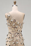 Sparkly Apricot Floral Long Beaded Mermaid Mother of the Bride Dress
