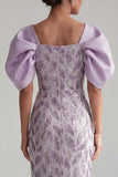 Sparkly Lilac Long Beaded Sheath Mother of the Bride Dress