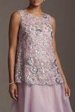 Sparkly Lilac Long Beaded A Line Mother of the Bride Dress with Ruffles