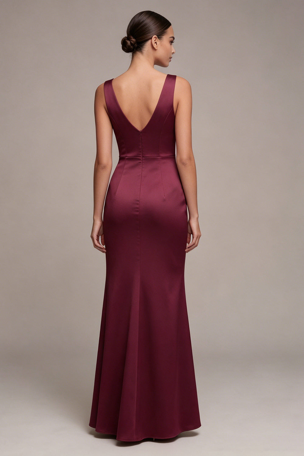 Burgundy Corset Mermaid Long Formal Dress with Slit