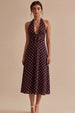 Burgundy White Dots